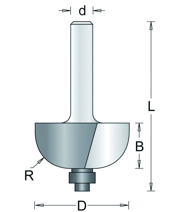 621-6 HM Amaxx Holprofielfrees met Onderlager R=6,3 d=6